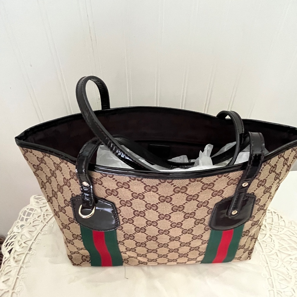 Gucci gg web tote